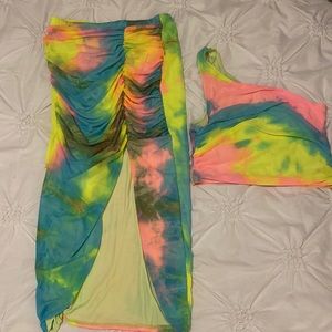 Tye dye multicolor matching set